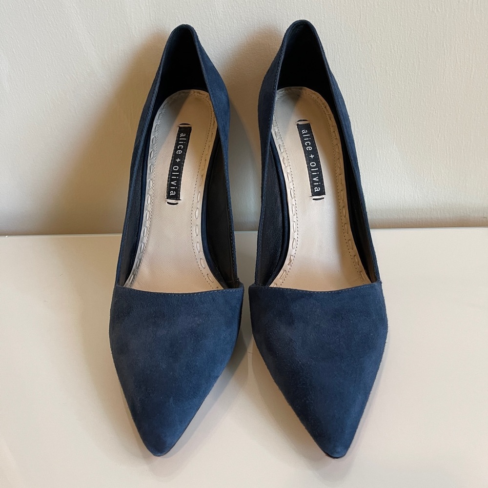Alice + Olivia Navy Suede Pumps Size 41